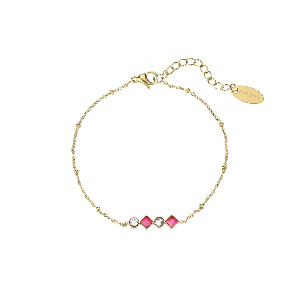 Bracelet Eclat fuchsia acier doré or