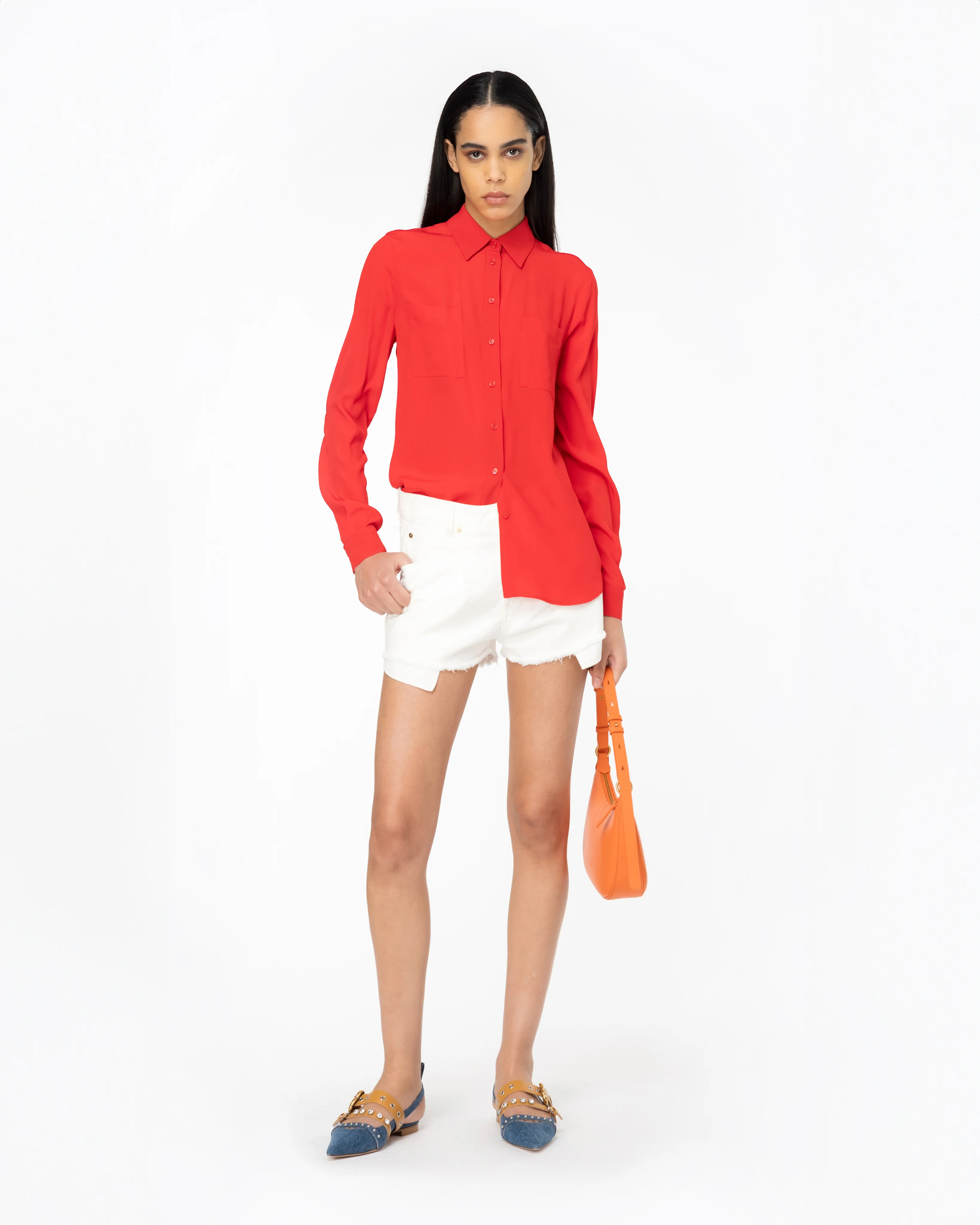 Chemise à poches poitrine | Rouge