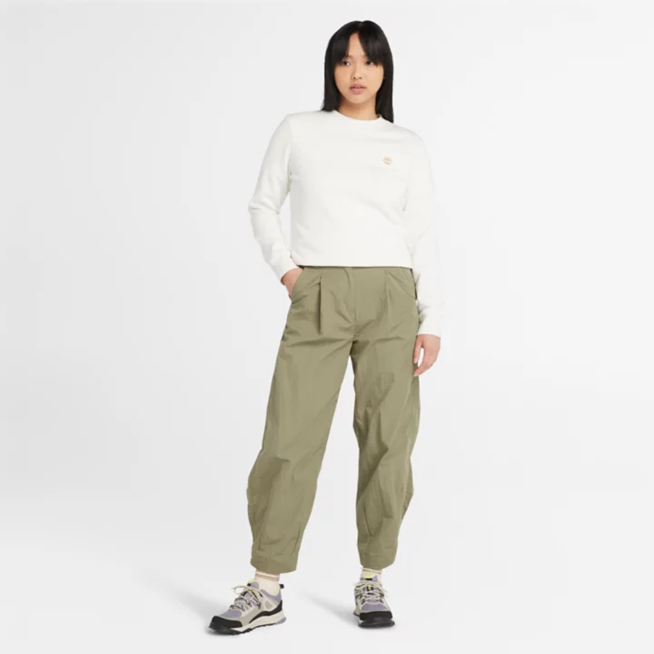 Sweat à col rond et envers brossé pour femme en blanc