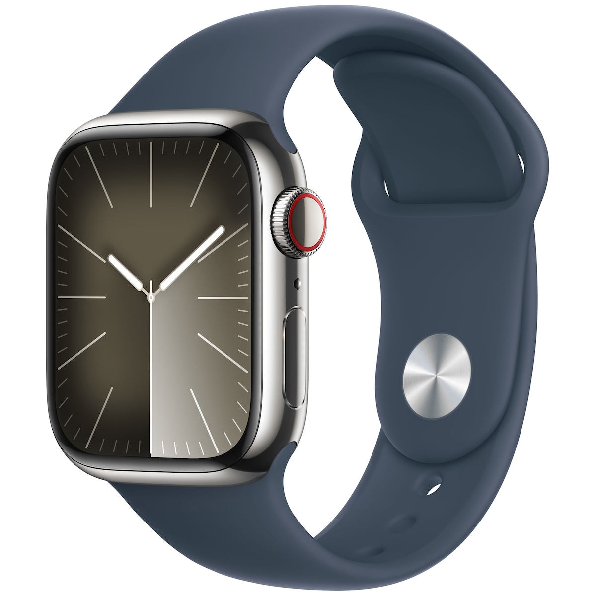 Apple Watch S9 45mm GPS+CEL (Silver SS/Storm Blue Sport Band) S/M