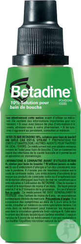 Mylan Betadine 10% Polyvidone Iodée Solution Pour Bain De Bouche Flacon 125ml