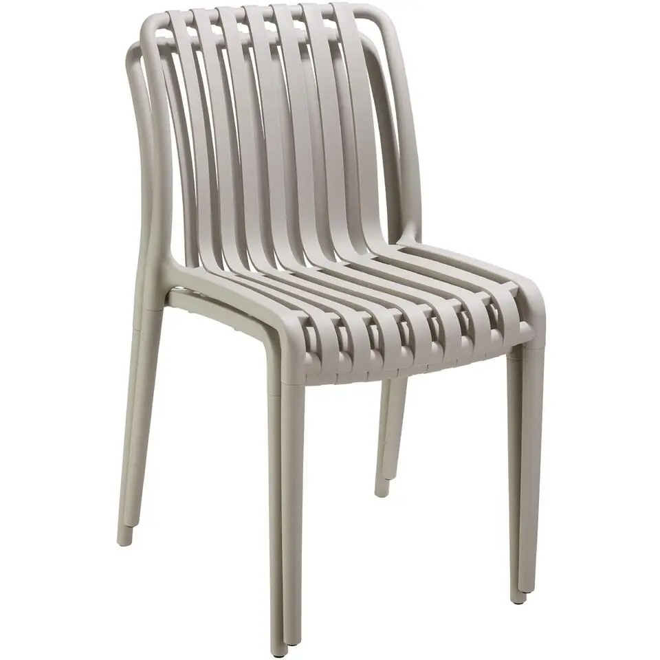 tectake Tuinstoelen Alcudia, weerbestendig, stapelbaar, Taupe