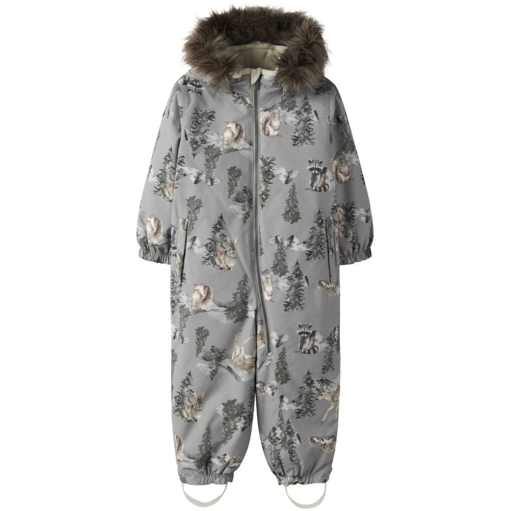 Køb Name It Ultimate Grey Woodland Nmnsnow10 Dragt Aop Fo
