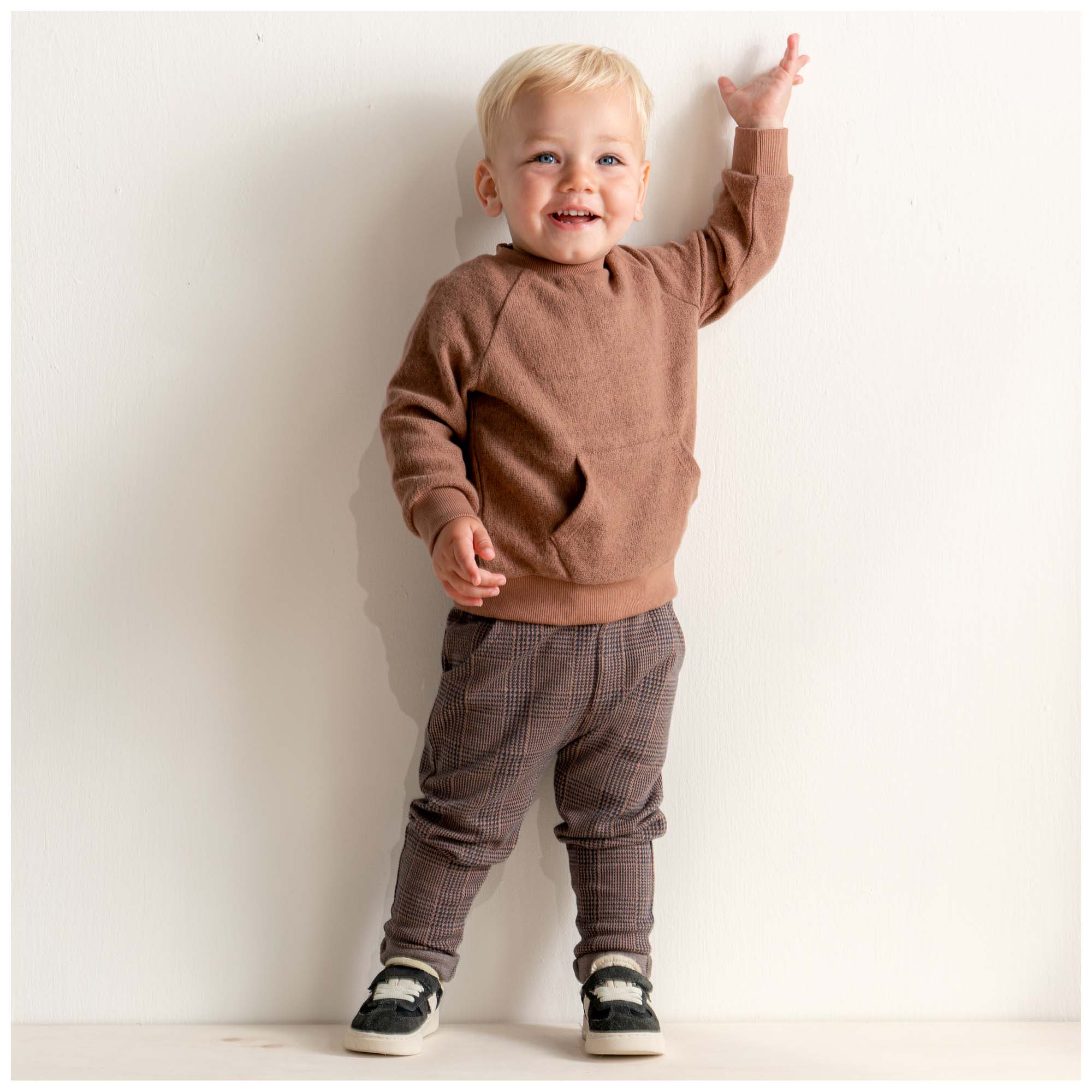 Prénatal peuter sweater lange mouwen effen rood