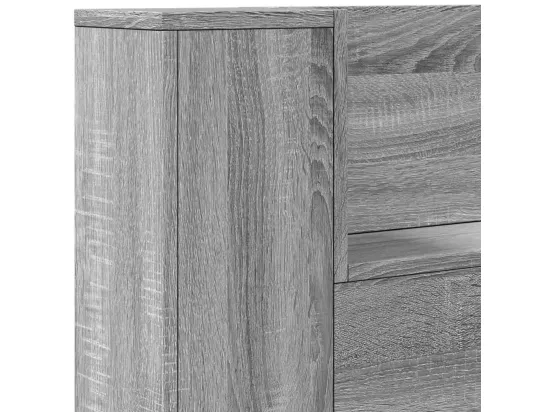 Armoire tête de lit avec LED sonoma gris 160x16,5x103,5 cm