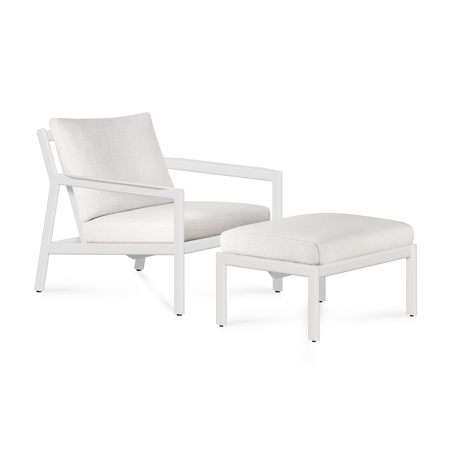 Jack footstool - wit aluminium - compleet - off white kussen