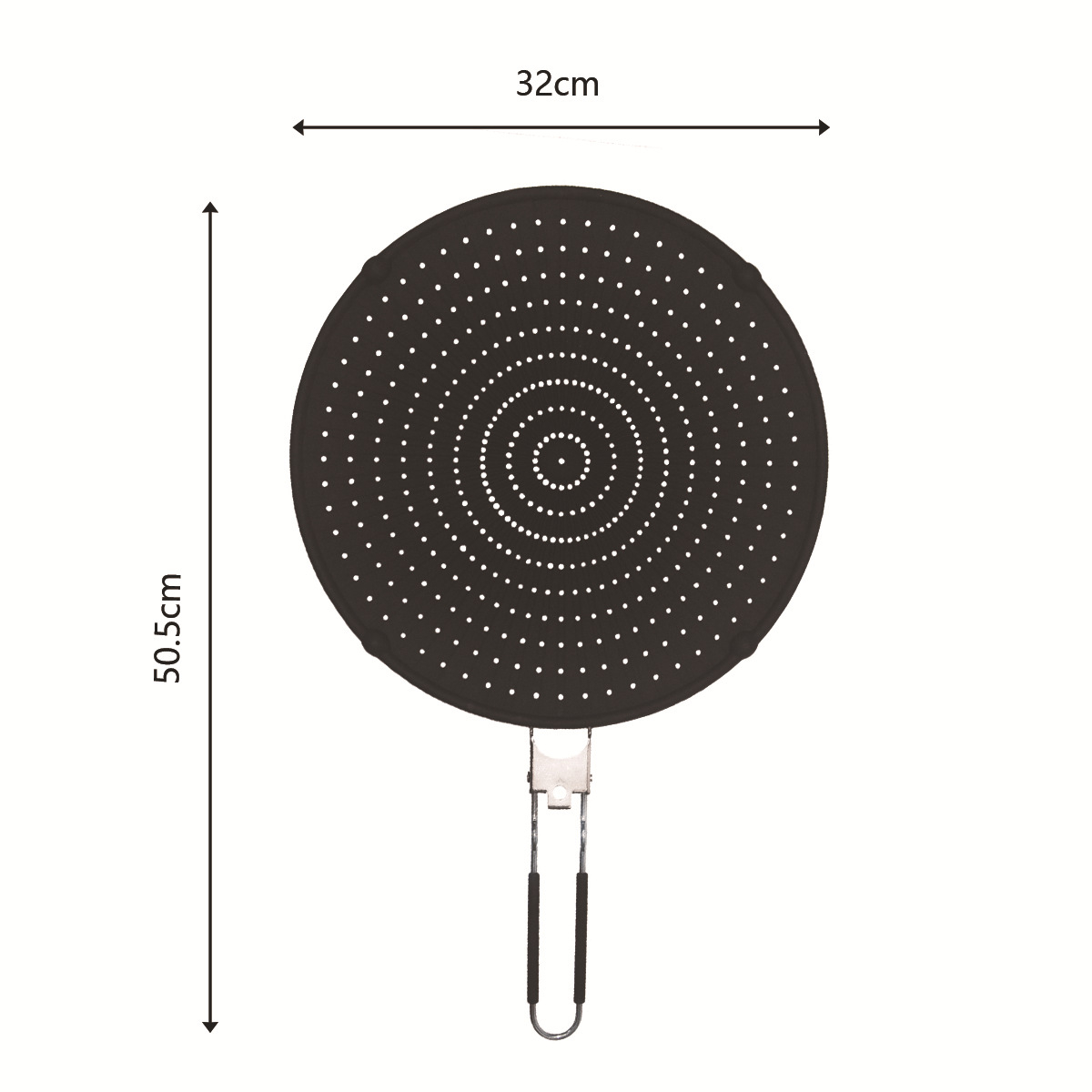 (Ø32cm) Silikon Spritzschutz Pfannen Abdeckung Universal Küchen Sieb Bratpfannen Deckel - Schwarz