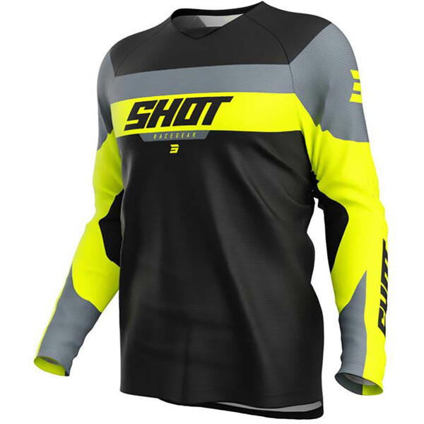 Shot - Maillot enfant Draw Kid League Noir / Gris / Jaune fluo