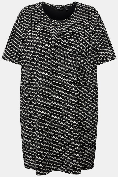 T-Shirt, gemustert, A-Linie, Rundhals, Halbarm