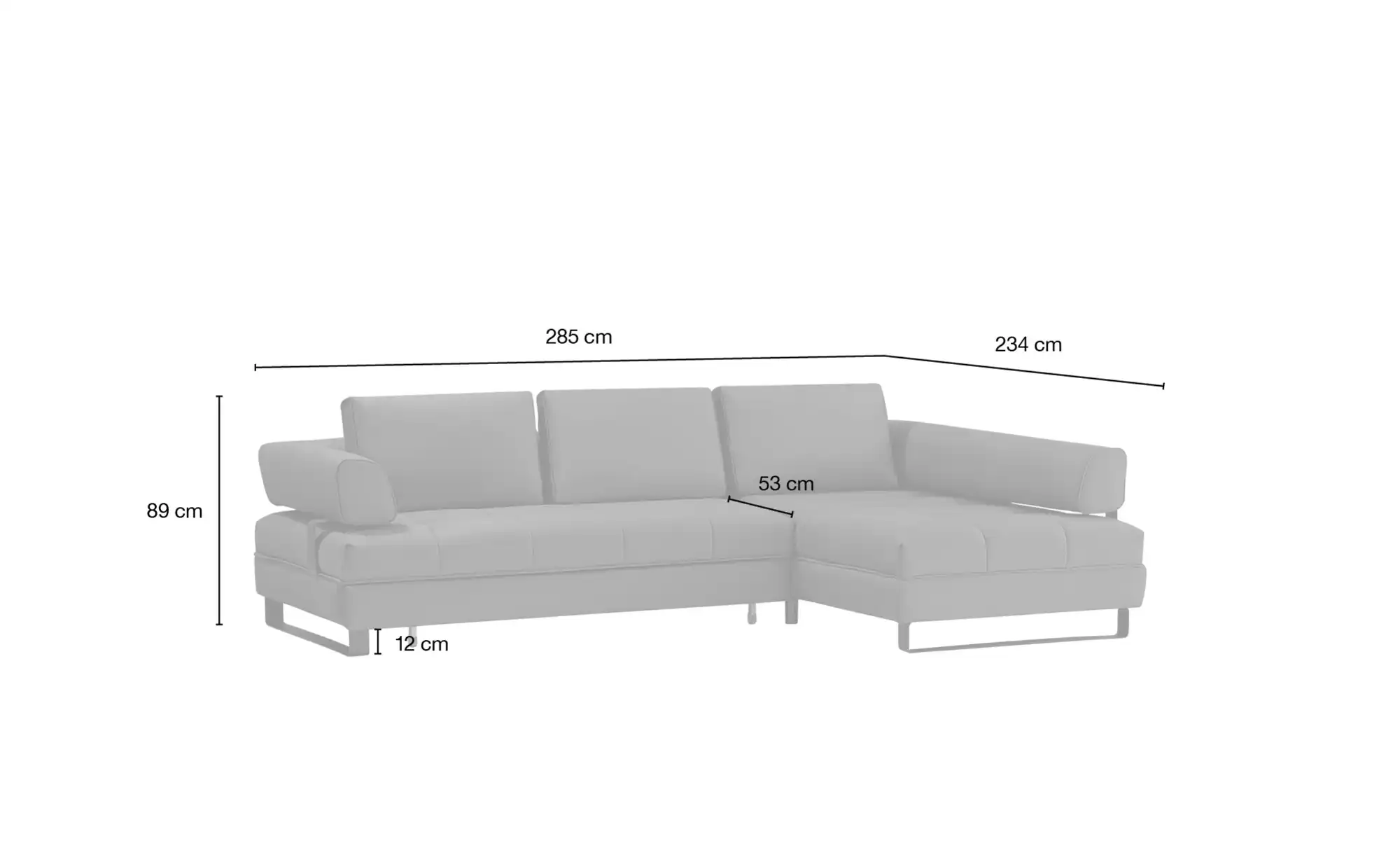 switch Ecksofa in Lederoptik Havana