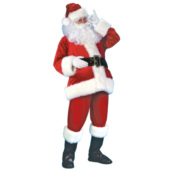 (185cm) Christmas Erwachsenen Kostüm Weihnachtsmann Santa Clause Verkleidung für Motto Partys - Rot / Weiss