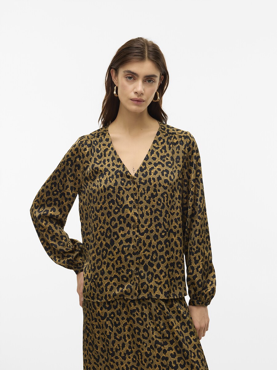VERO MODA<br>Blusa estampada com decote em V