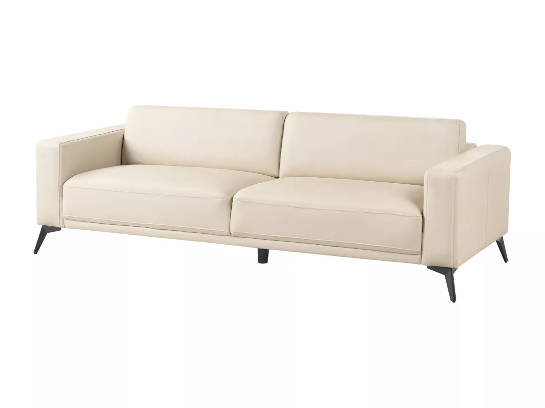 Canapé 3 places en cuir PU beige ANGE