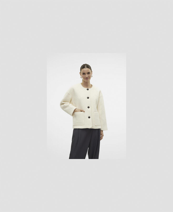 Vero Moda VMOLLO LS JACKET VMA Snow white/undyed