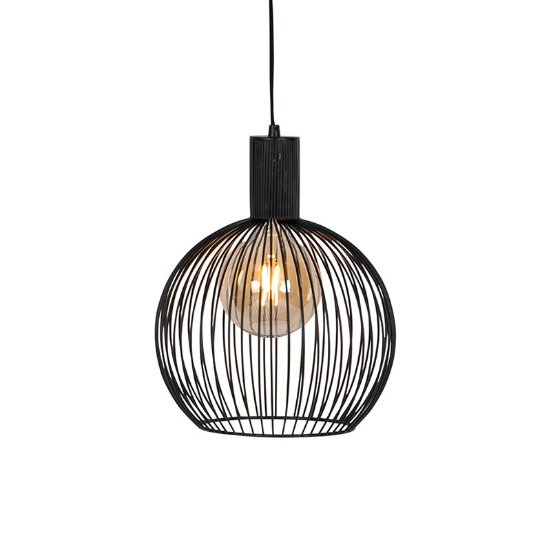 Design ronde hanglamp zwart 30 cm - Dos