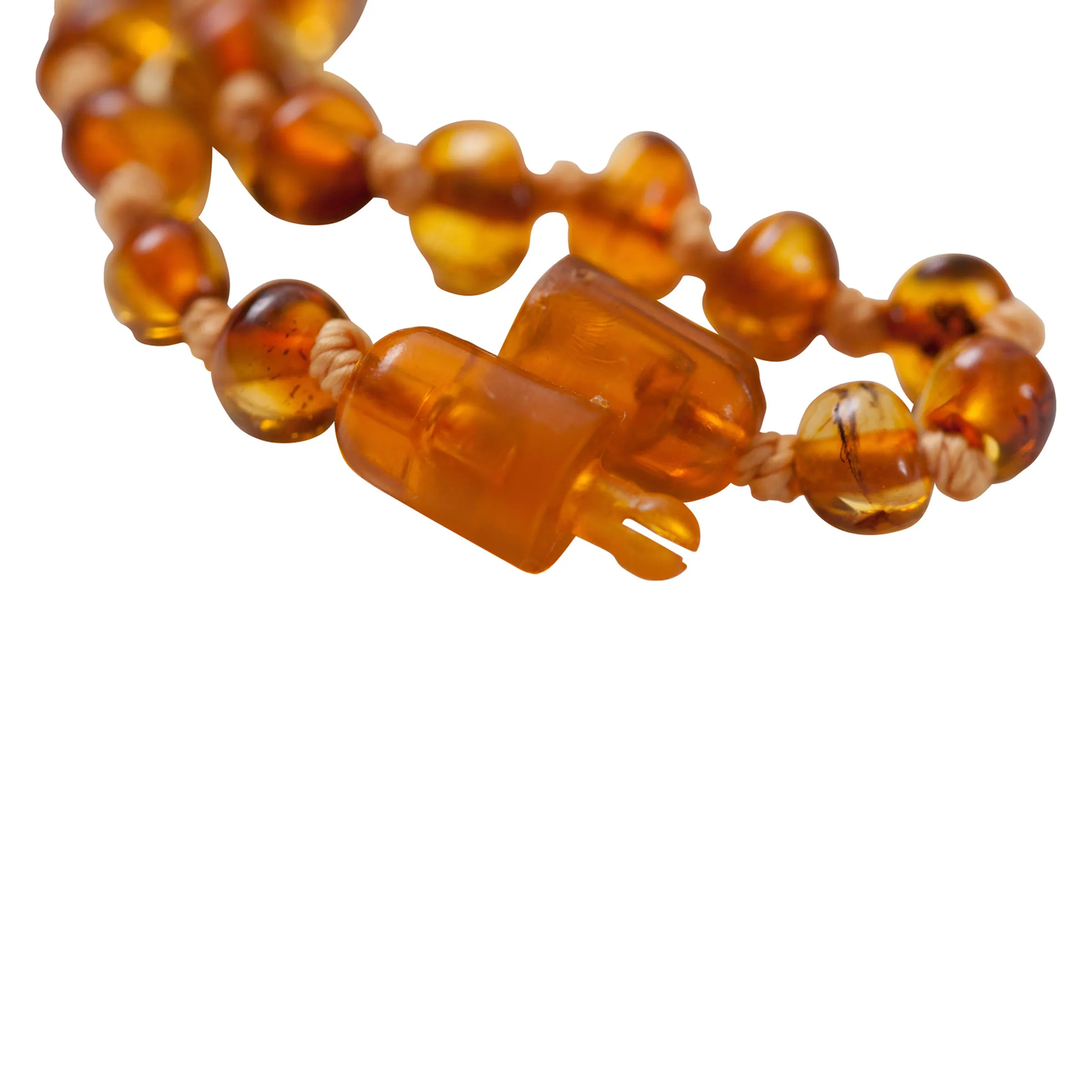 Grünspecht Bernsteinkette cognac
