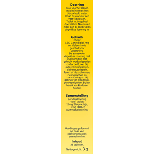 Shiepz CBD Cannabidiol 7mg en Melatonine Tabletten 25TB