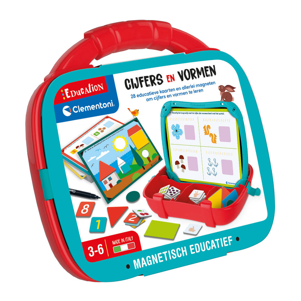 Clementoni koffer met magnetische cijfers en vormen