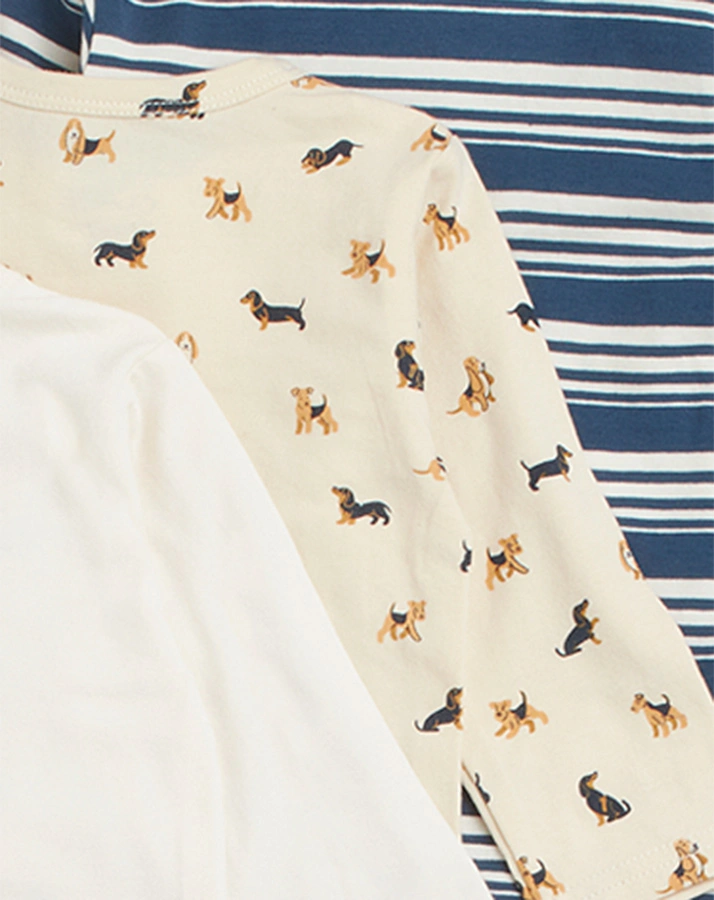 Langarmshirt ALBERT 3er Pack in white sand