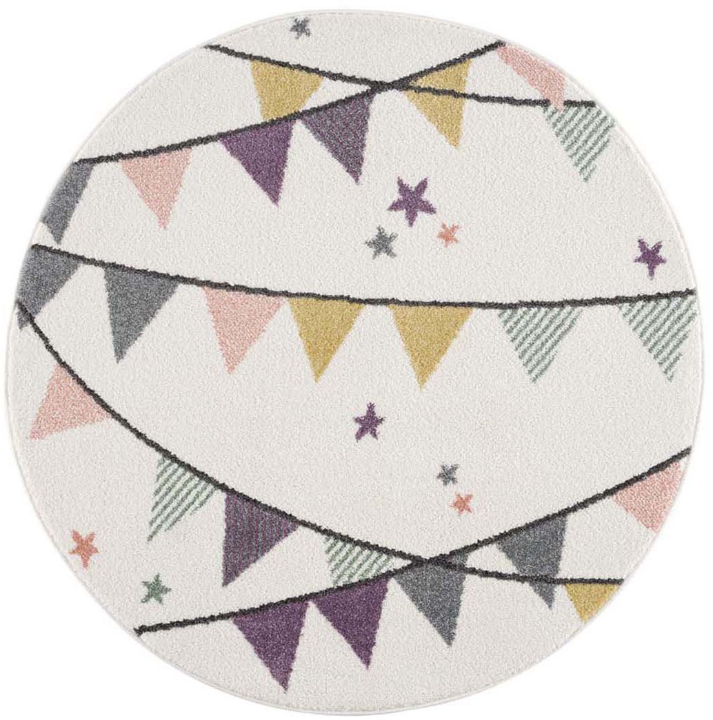 Carpet City Kinderteppich »Anime9381« rund 11 mm Höhe Spielteppich, Wimpel, Weicher Flor, Pflegeleicht, Kinderzimmer