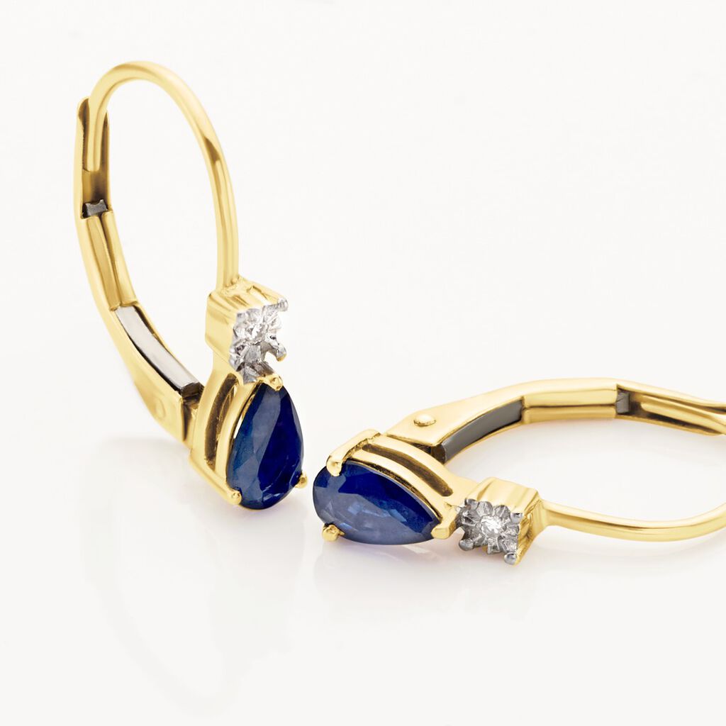 Boucles D'oreilles Pendantes Blossom Saphir