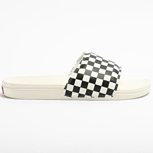 Claquettes La Costa Checkerboard Blanc Noir