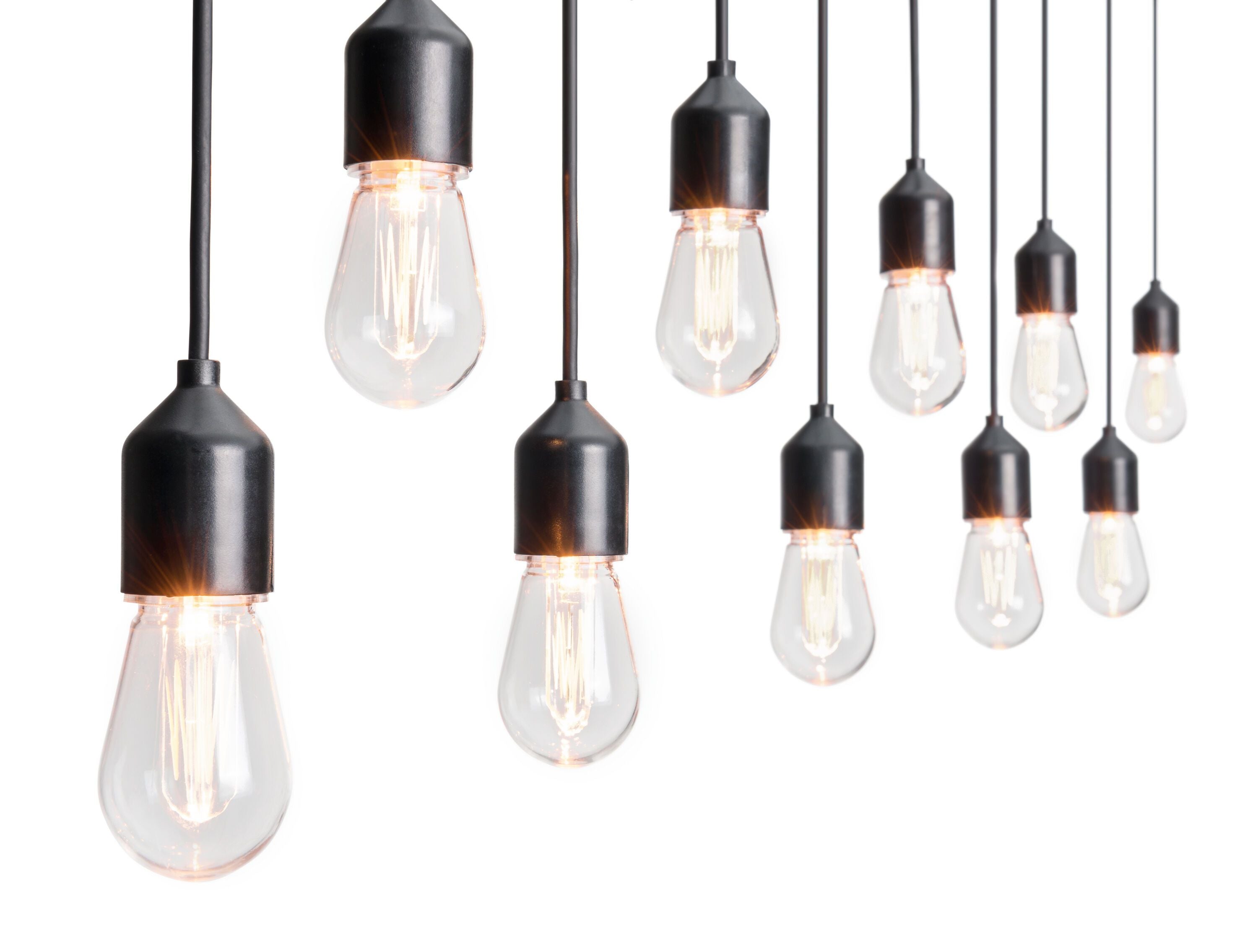 EDISON LED-Lichterkette - Schwarz / B: 300.0 cm x H: 20.0 cm