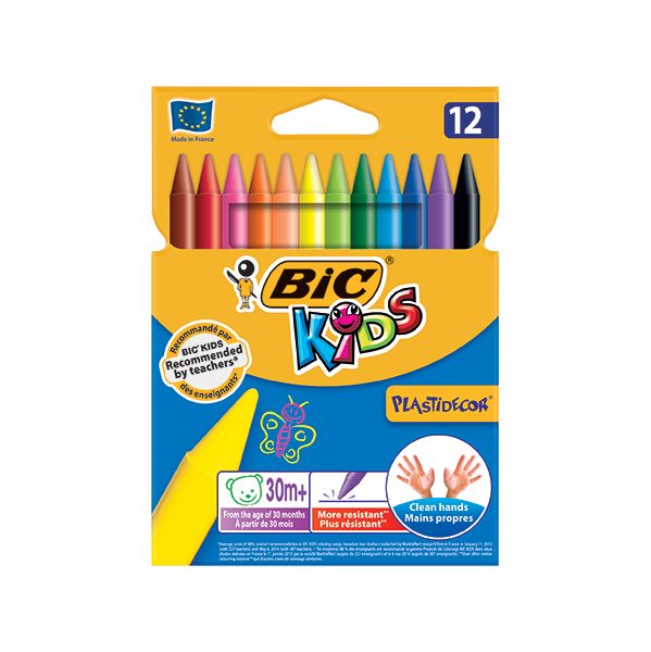 Bic Caixa Lápis de Cera Plastidecor Kids 12 un.