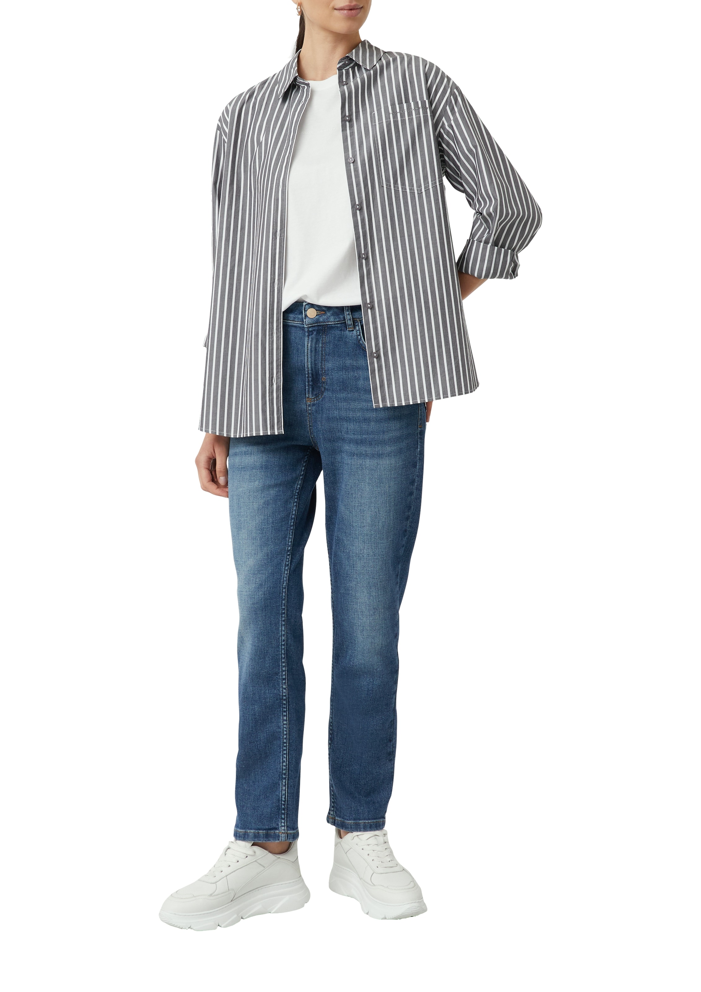 comma casual identity Straight-Jeans , mit hohem Bund