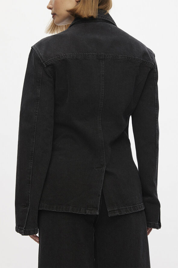 Oval Square Luxury Denim Blazer 0110 black washed