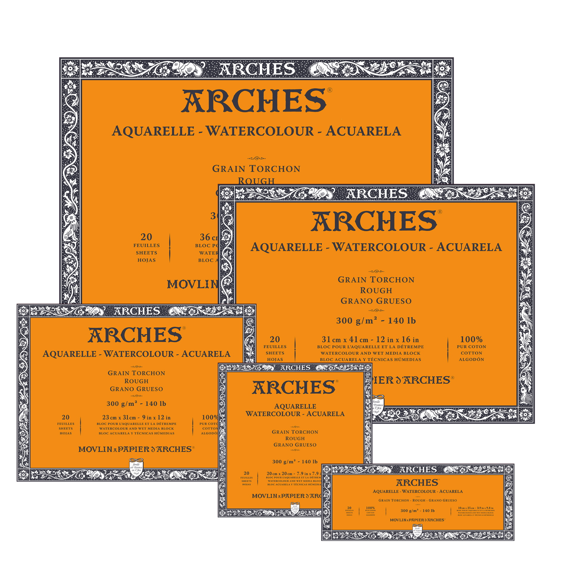 Arches Aquarellblock rau naturweiß, 100 % CO