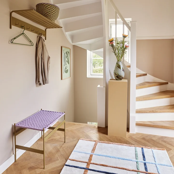 Hübsch Interior - Peri Bank, L 56 cm, ocker / lila