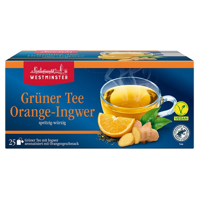 WESTMINSTER Grüner Tee Mix 44 g, Orange-Ingwer