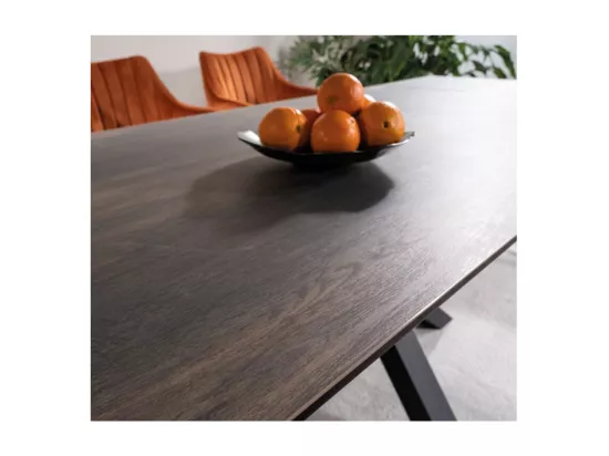 Table design extensible métal & céramique style bois Sway