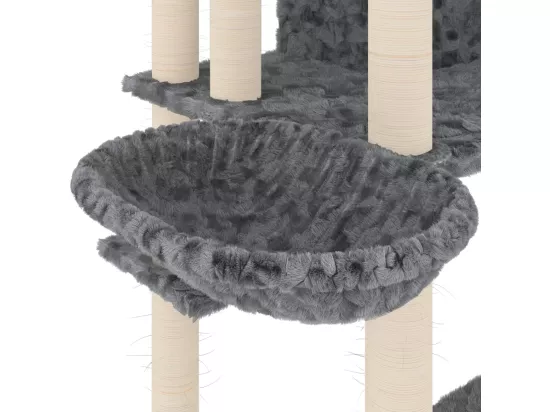 Arbre à chat avec griffoirs en sisal Gris foncé 191 cm