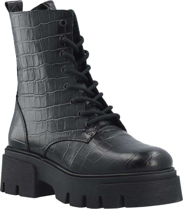 Bianco Indi Lace Boot #C Black croco