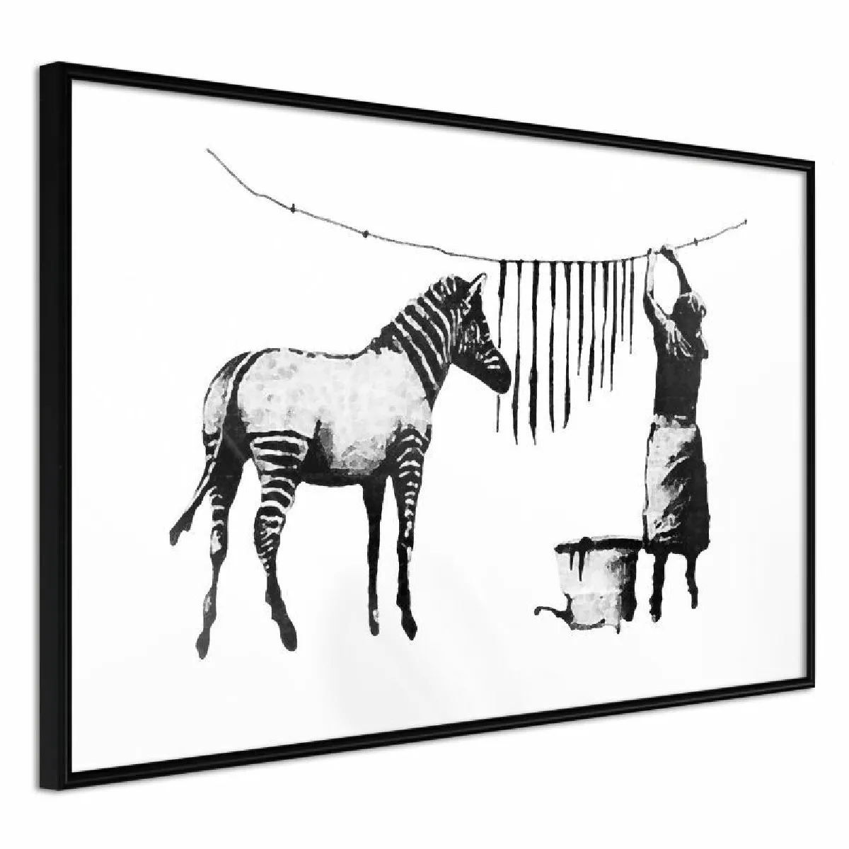 Paris Prix Affiche Banksy Washing Zebra Stripes - Noir