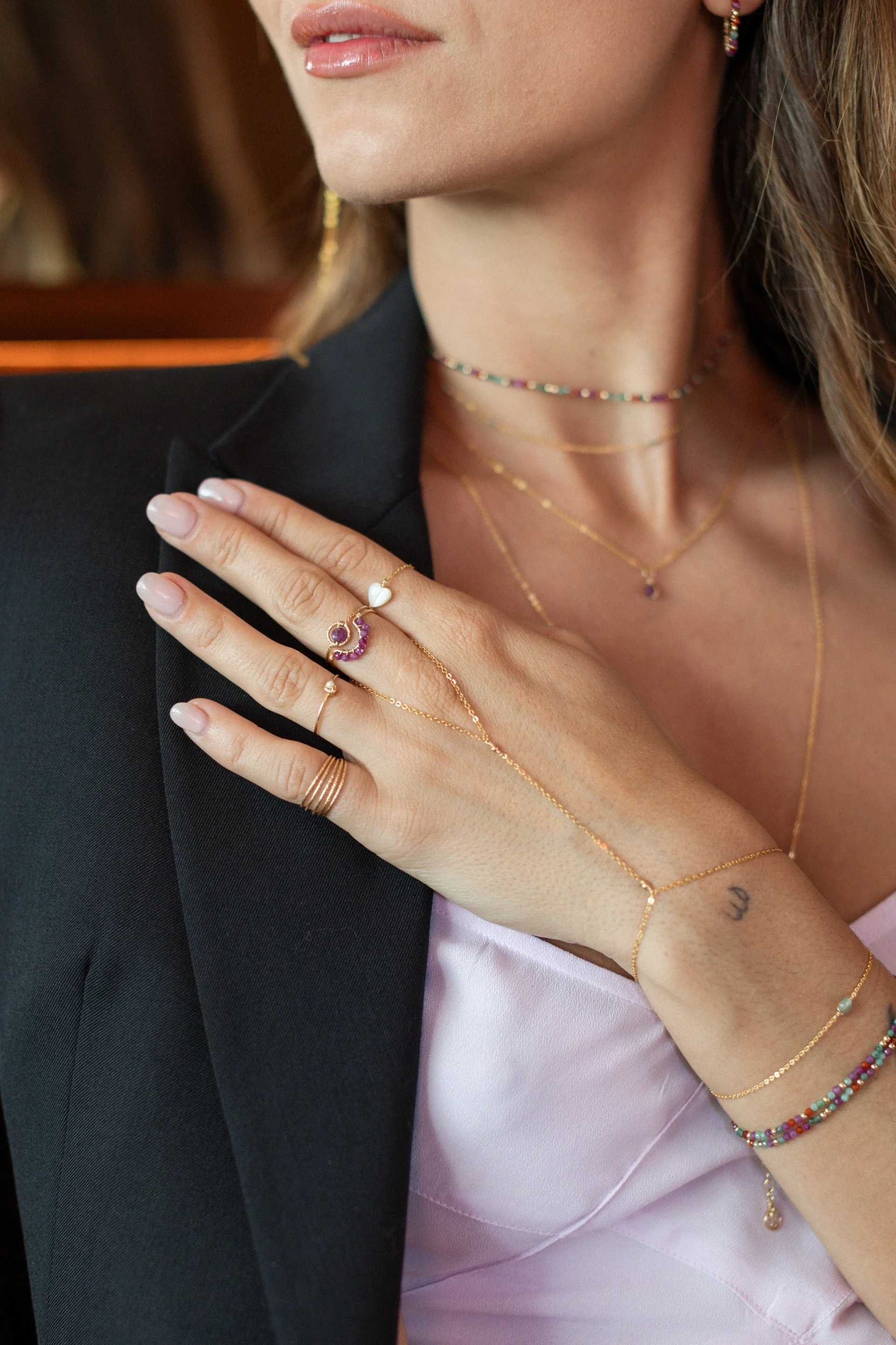 Bague frida - rubis | Rose