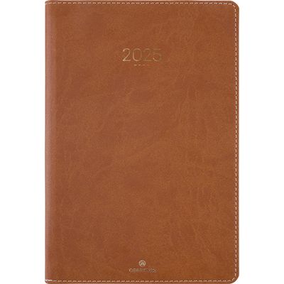 Agenda Eton - 1 semaine sur 2 pages - 17 x 24,5 cm - marron - Oberthur