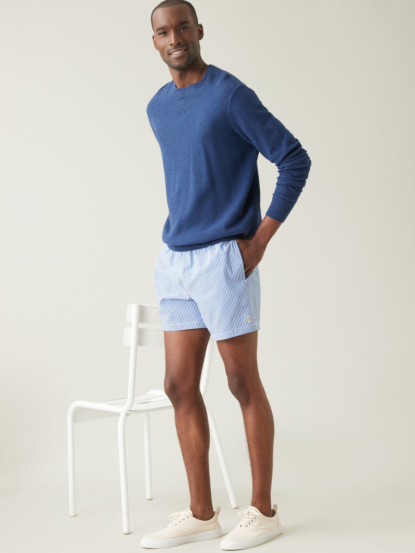 Short de bain rayé homme fibres recyclées