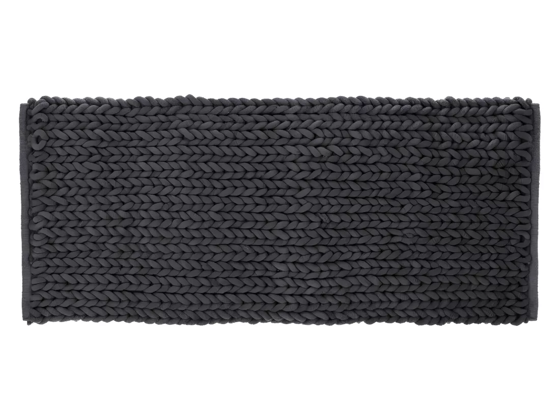 Grand Tapis de Salle de Bain épais Gris foncé 50 x 120 cm
