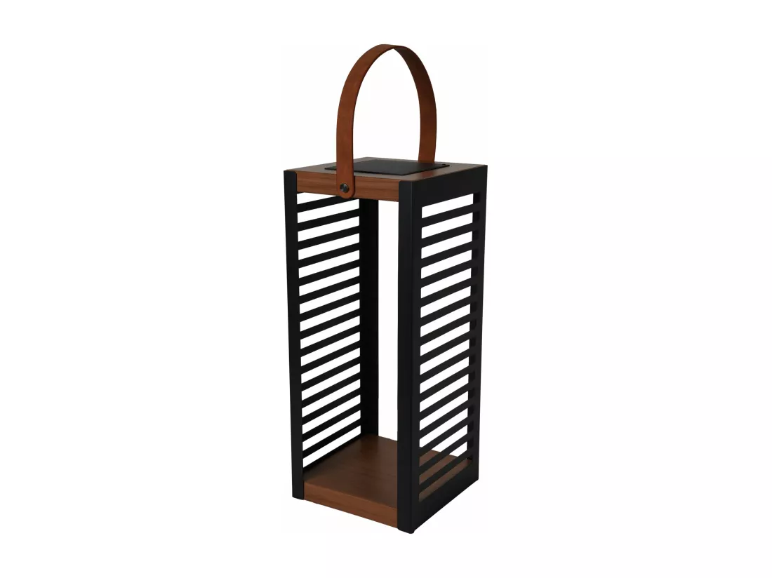 Lanterne solaire FERIAN TALL Noir Metal H50cm