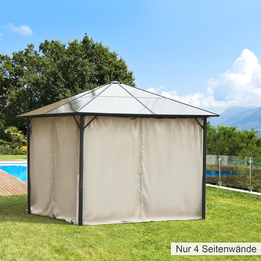 Outsunny Seitenwände mit Doppelseitigem Reißverschluss beige