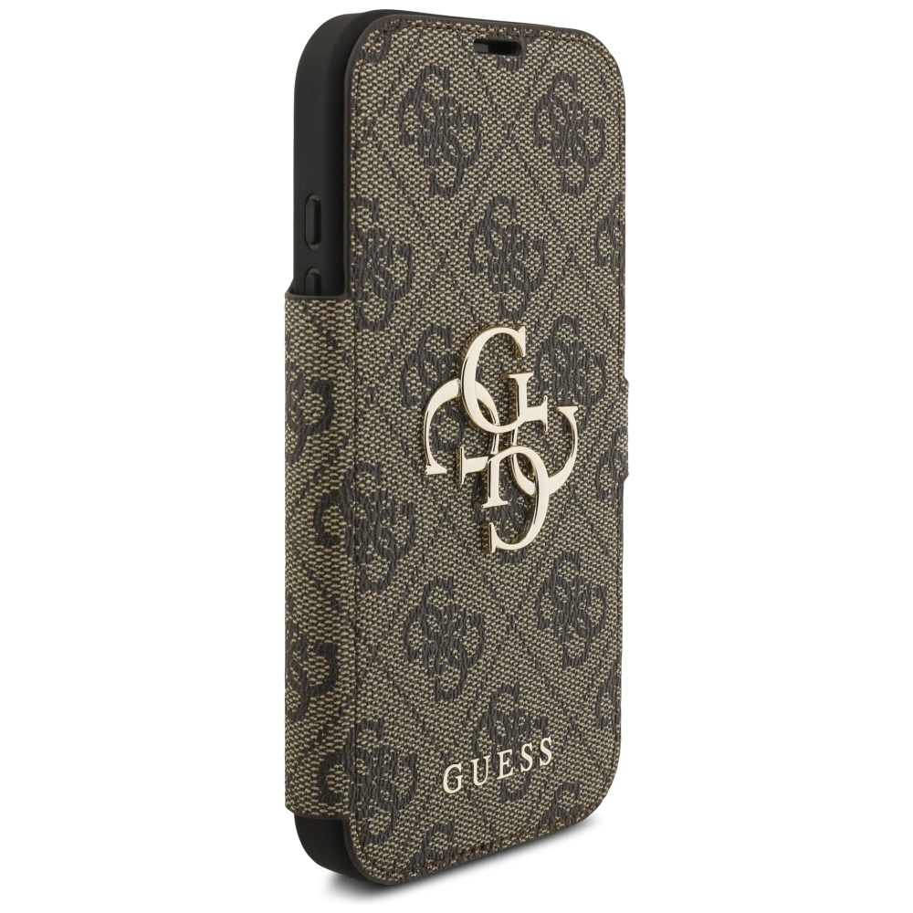 iPhone 17 Pro Leder Tasche Book 4G Metal Logo (GUBKP17L4GMGBR) - Braun