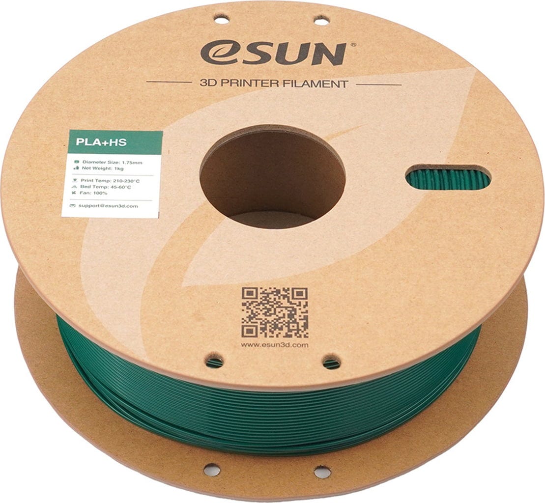 eSUN  PLA+HS Holly Green, 1,75 mm / 1000 g    PLA Filament für den Hochgeschwindigkeitsdruck in Holly Green