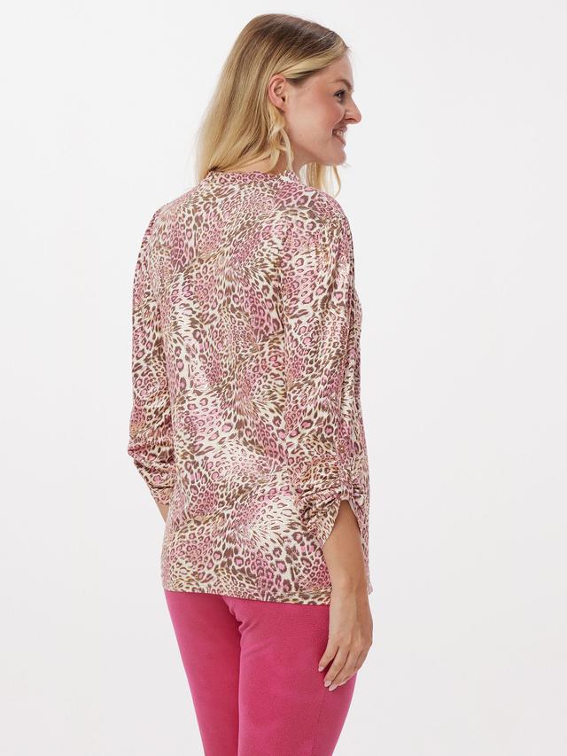 Blusenshirt mit Zipper Pink Leo