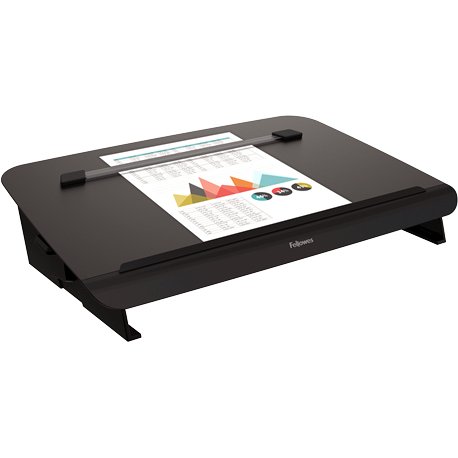 Porte-documents fellowes hana lt 5 niveaux reglage plateau  coulissant espace rangement   et chargement integre noir
