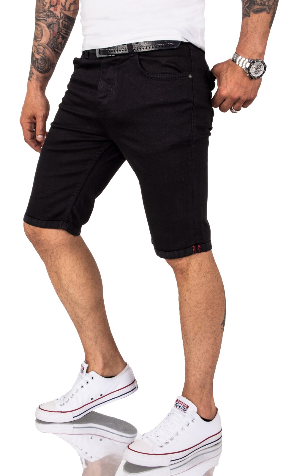 Rock Creek Shorts Jeansshorts Schwarz Regular Fit