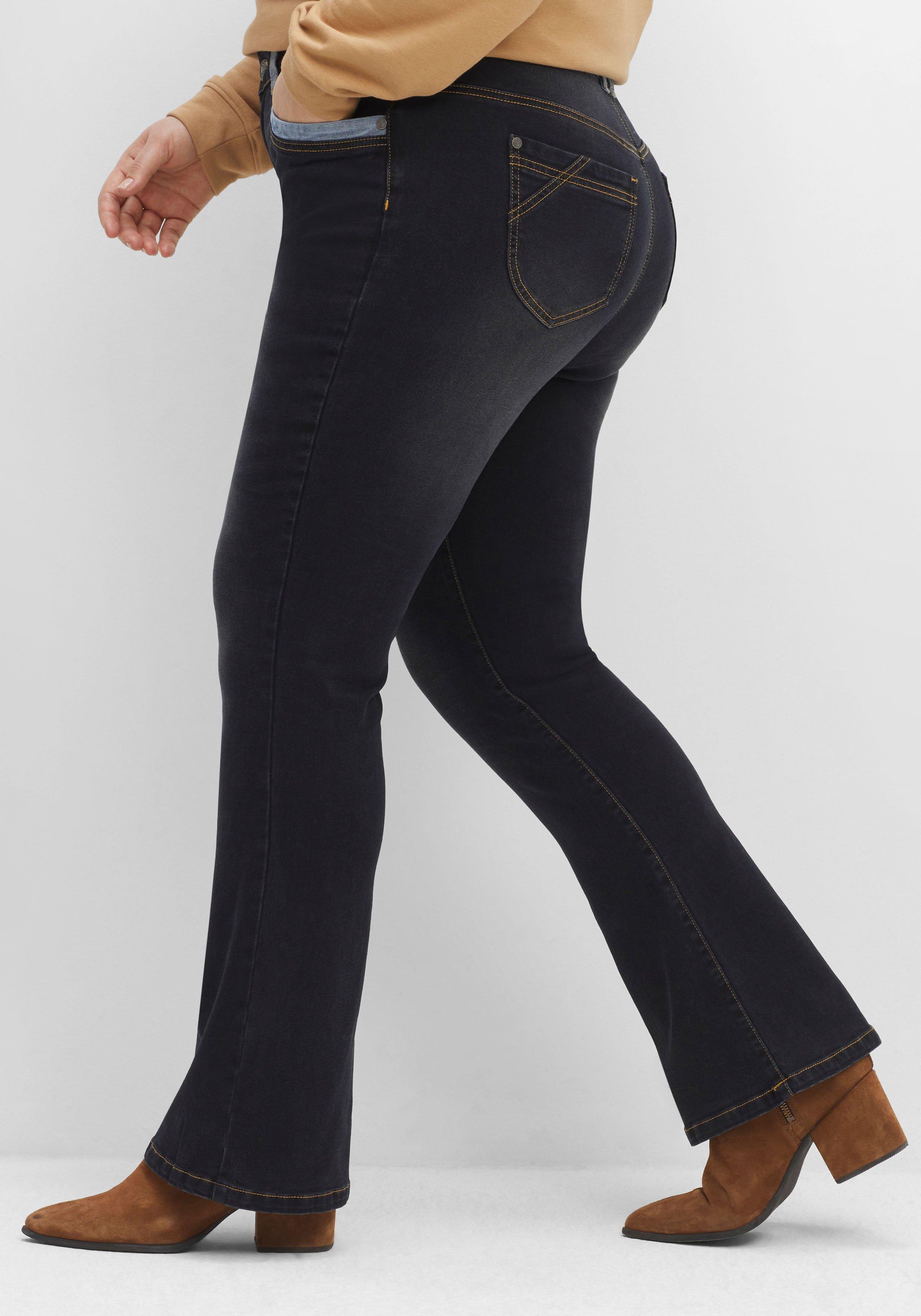 Bootcut-Jeans mit Kontrastdetails