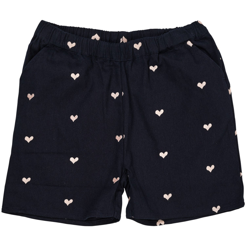 Køb COPENHAGEN COLORS Navy W. Soft Pink Hearts Twill Heart Shorts